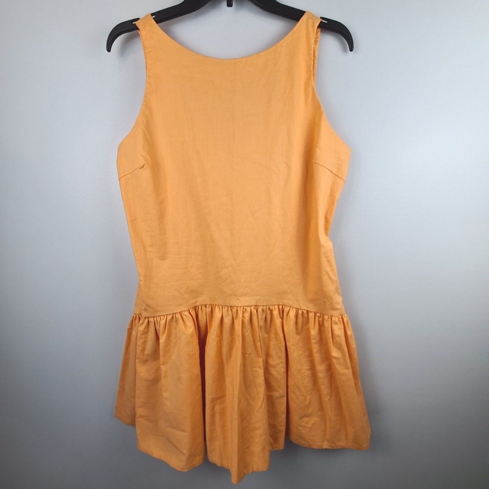 Peixoto Apricot Orange Addison Cotton Drop Waist Ruffle Mini Dress Womens Size M